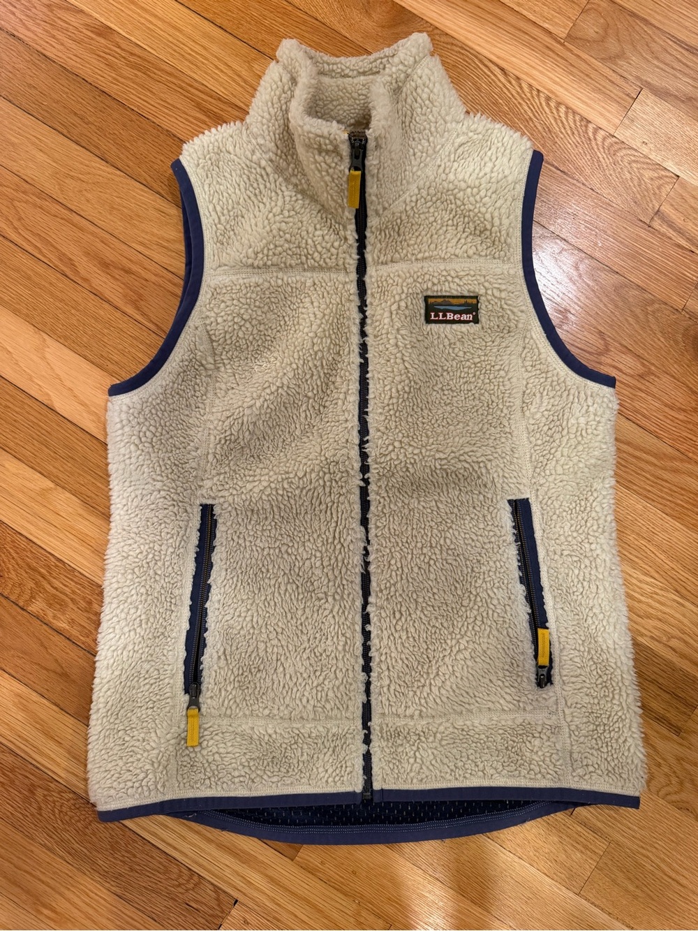 L.L. Bean women’s Cream Sherpa Fleece Vest